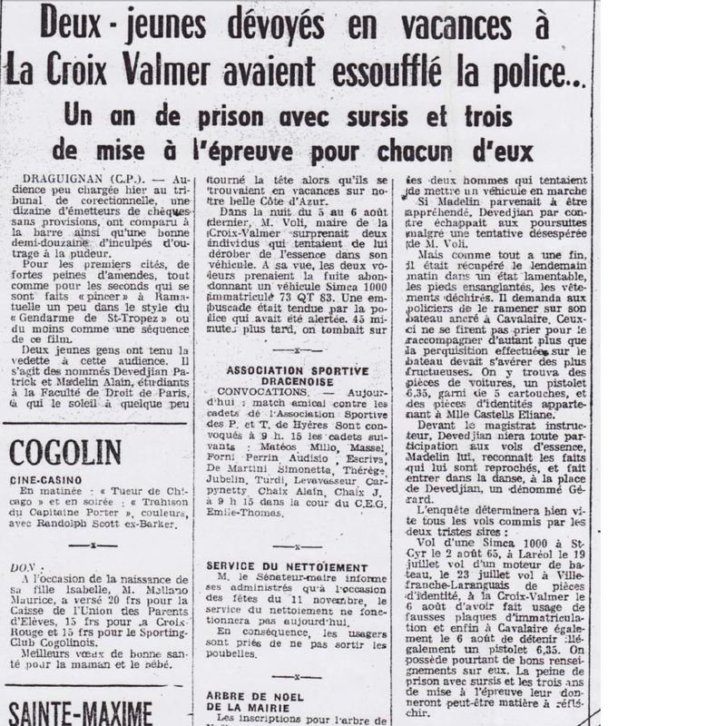 Article du petit varois concernant Patrick Devedjian et Alain Madelin