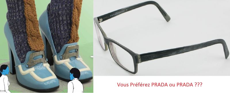 Chaussures Prada et lunettes Prada quel rapport